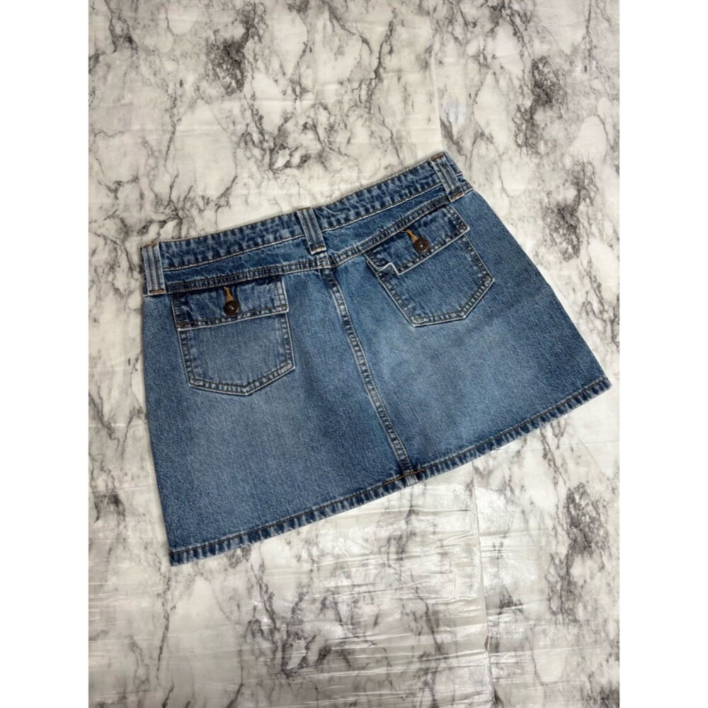 Vintage LEI 100% Cotton Jean Denim Mini Skirt  Blue size 5 Y2K 90s summer